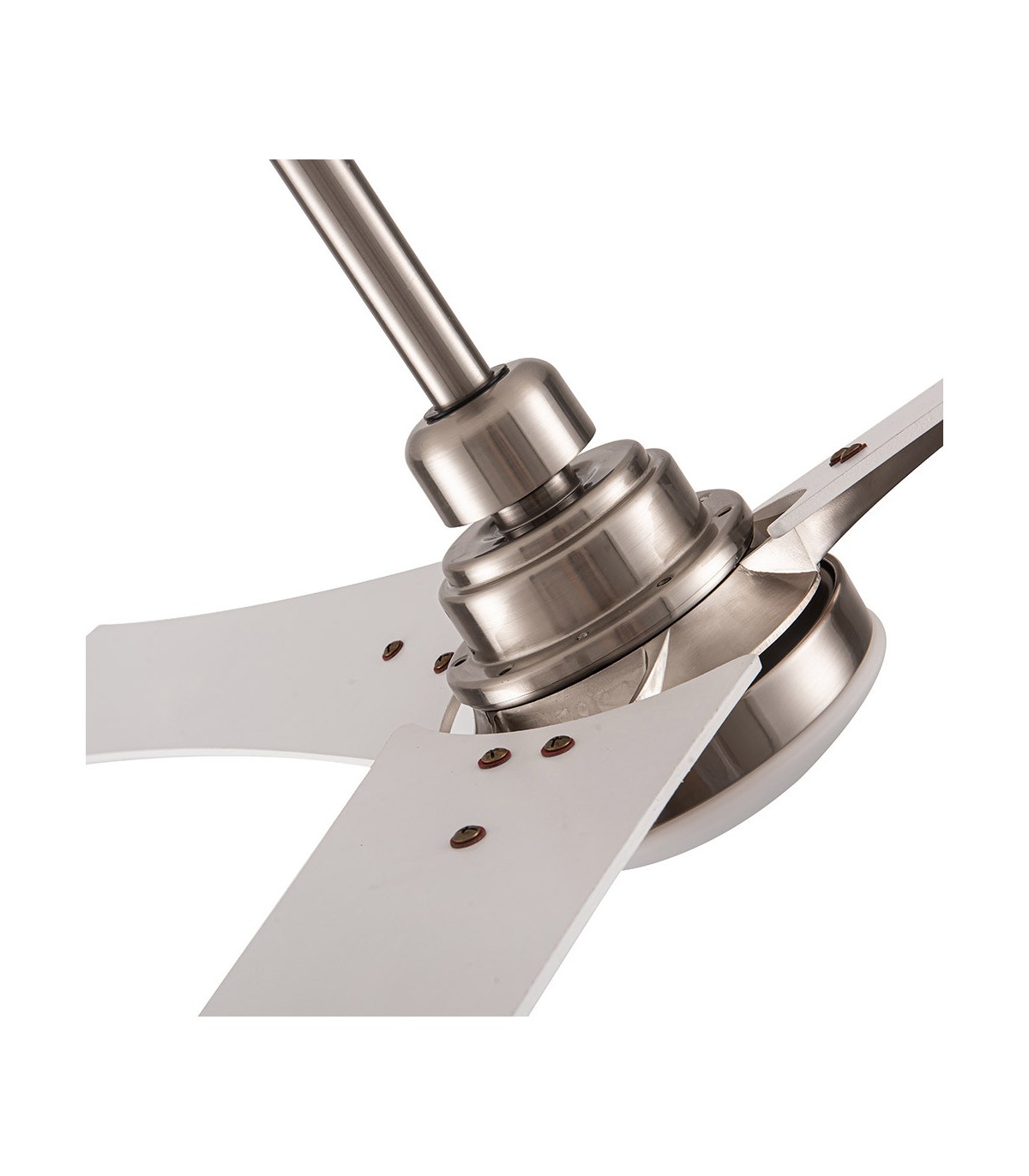 Ventilador Coro Níquel DC 22W 2180Lm 3 Aspas Blanco/Haya CCT