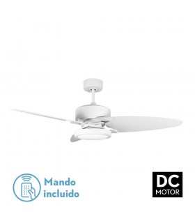 Ventilador de Techo CROSS DC Blanco 30W 3250Lm 3 Aspas Rev. Blanco/Haya CCT