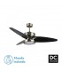 Ventilador de Techo CROSS DC Cuero 30W 3250Lm 3 Aspas Rev. Negro/Nogal CCT