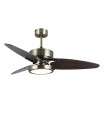 Ventilador de Techo CROSS DC Cuero 30W 3250Lm 3 Aspas Rev. Negro/Nogal CCT