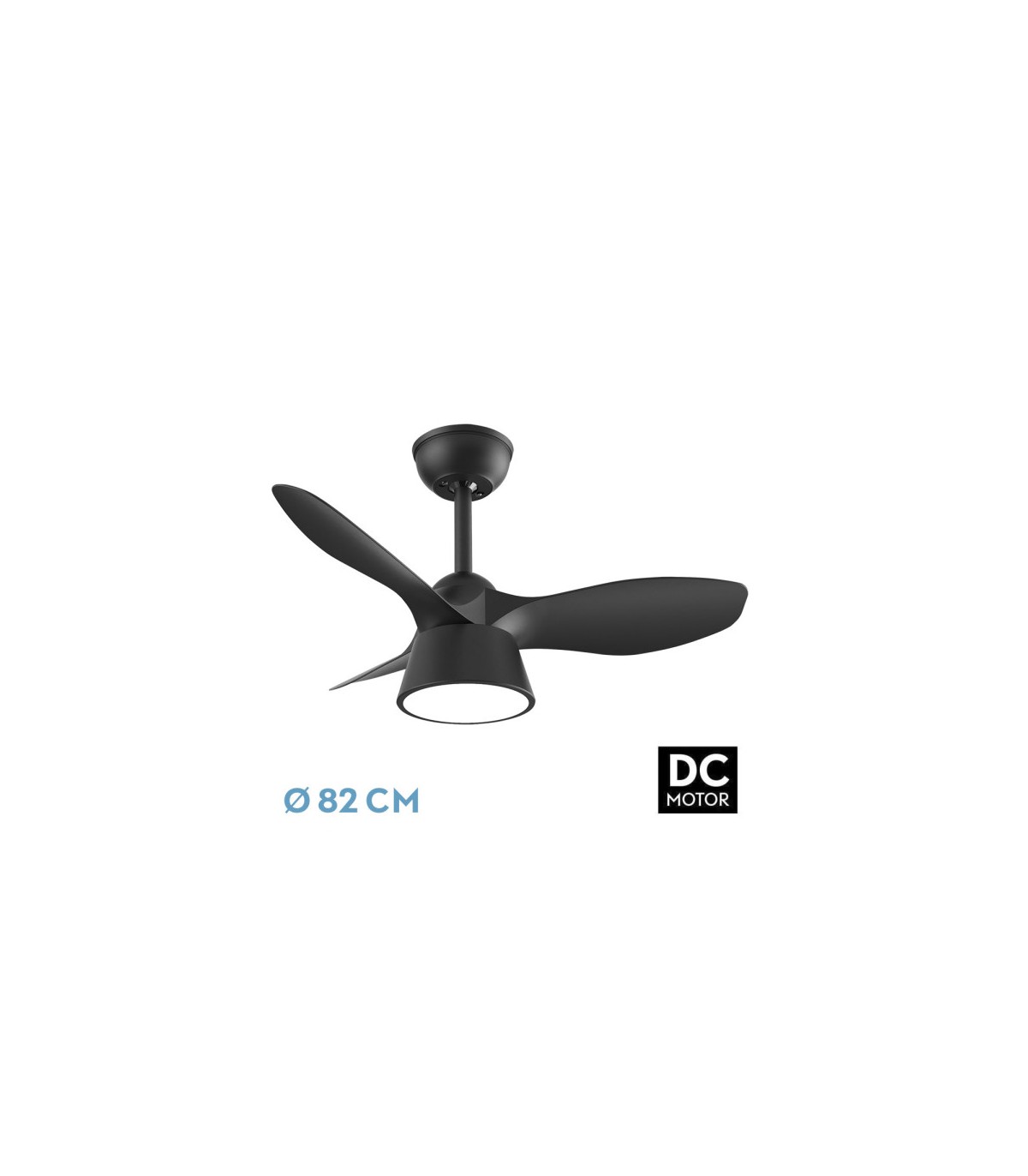 Ventilador Cubico Negro DC 36W 2680Lm 3 Aspas CCT