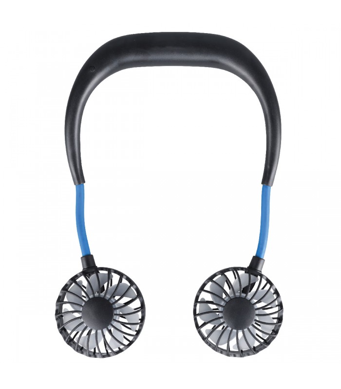 Ventilador de cuello Bhari USB recargable Negro/Azul