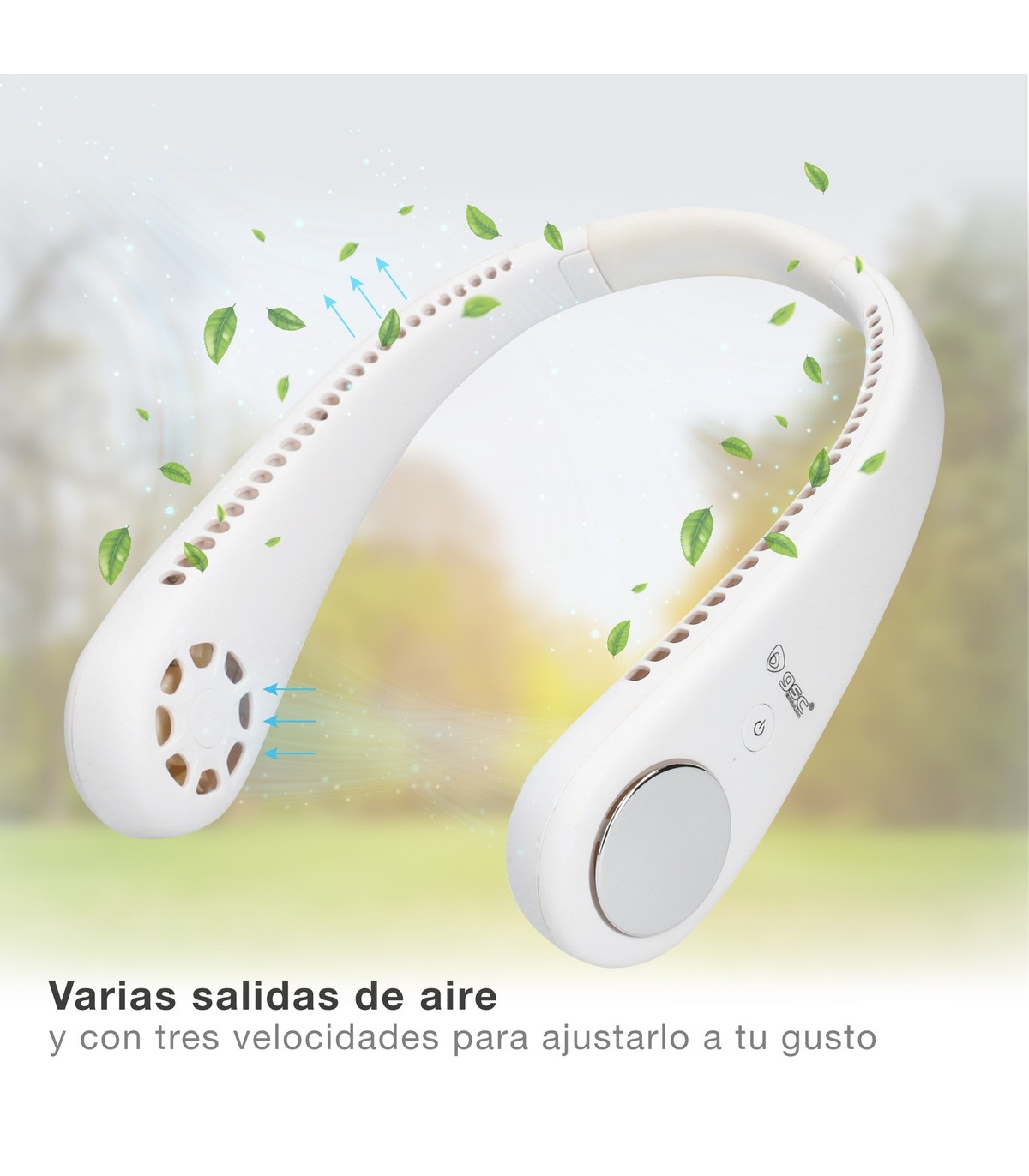 Ventilador de cuello Salaro USB recargable Blanco
