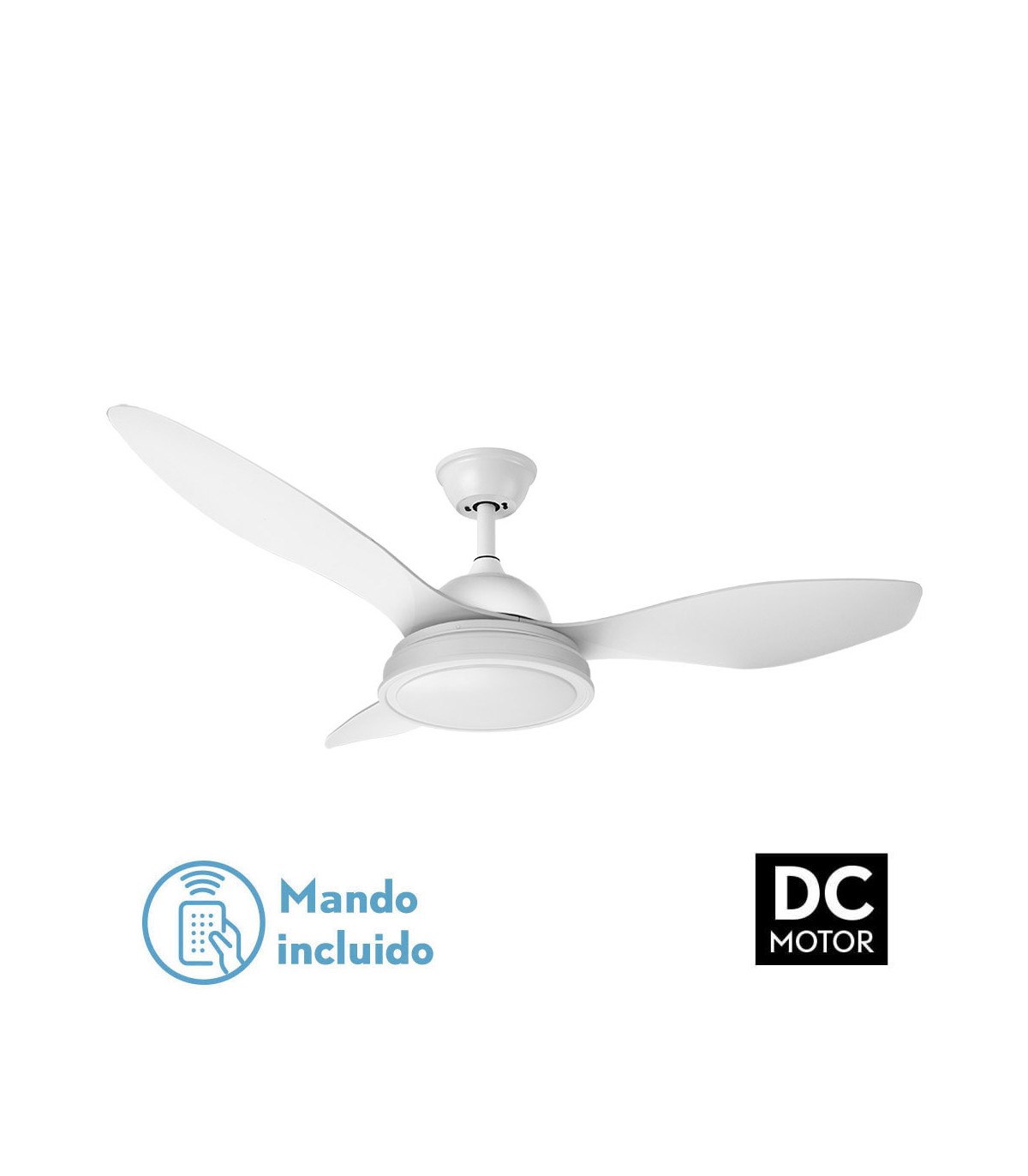 Ventilador Datoo Blanco DC 48W 4080Lm 3 Aspas Blanco CCT