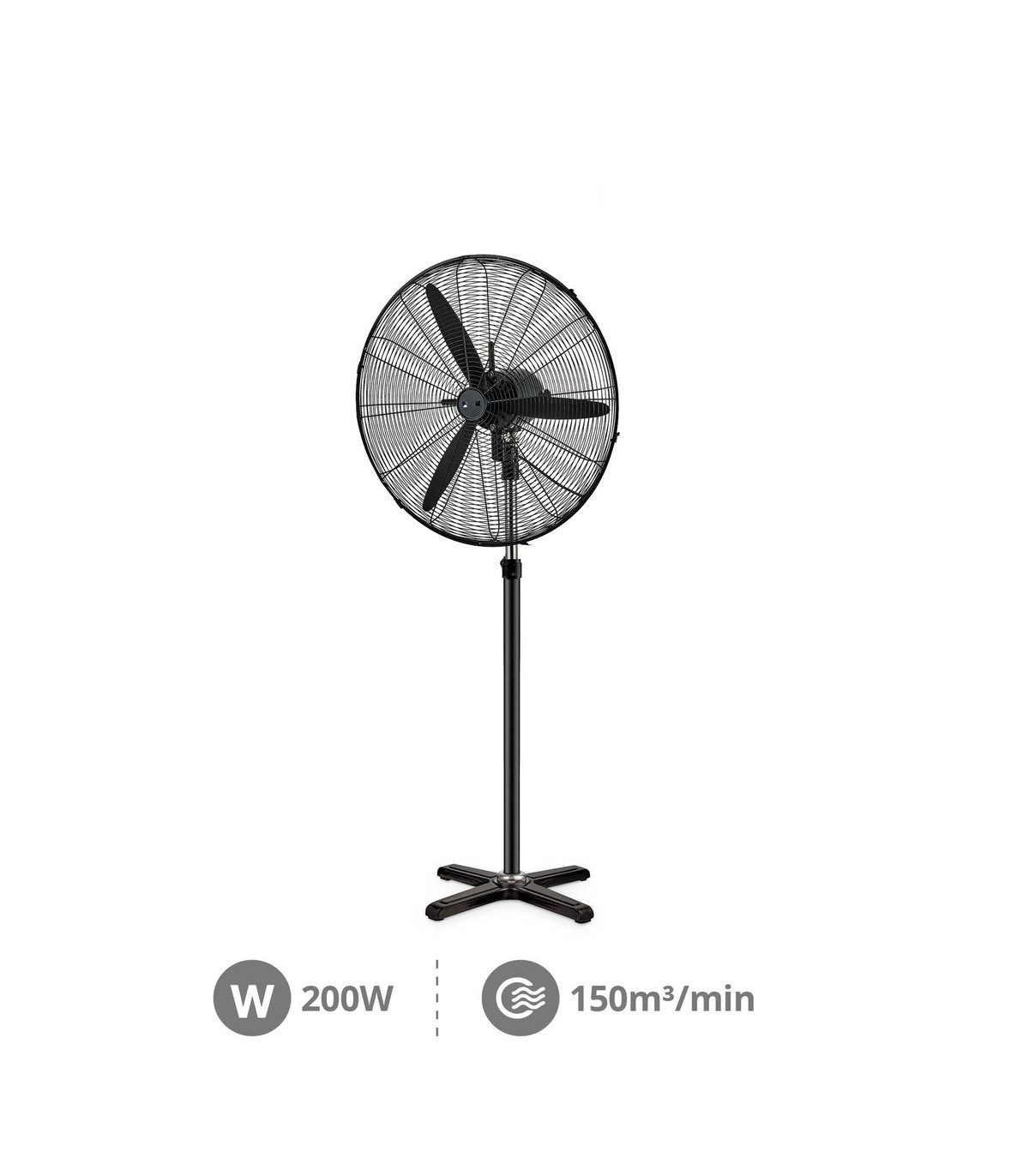 Ventilador de Pie Metálico Dalheri 200W 71cm Negro