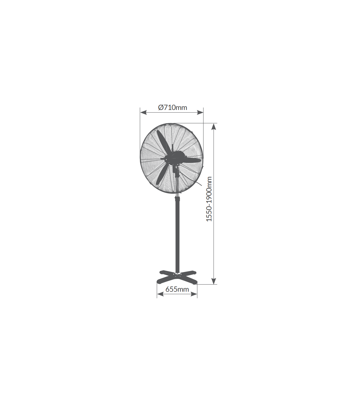 Ventilador de Pie Metálico Dalheri 200W 71cm Negro