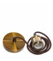 Pendel E27 Con Cable Marrón 1.5m 3 x 0,75  Oro Rosetón Oro