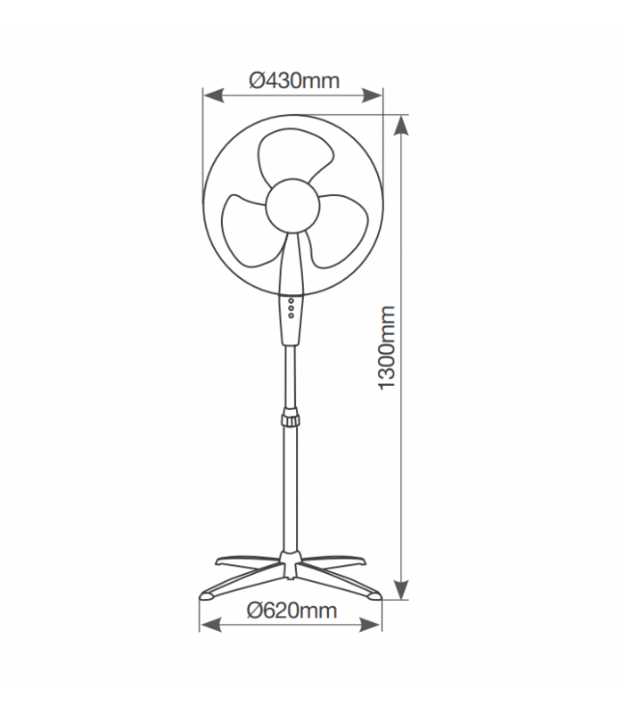 Ventilador de Pie con Mando Khela 45W 43cm Negro