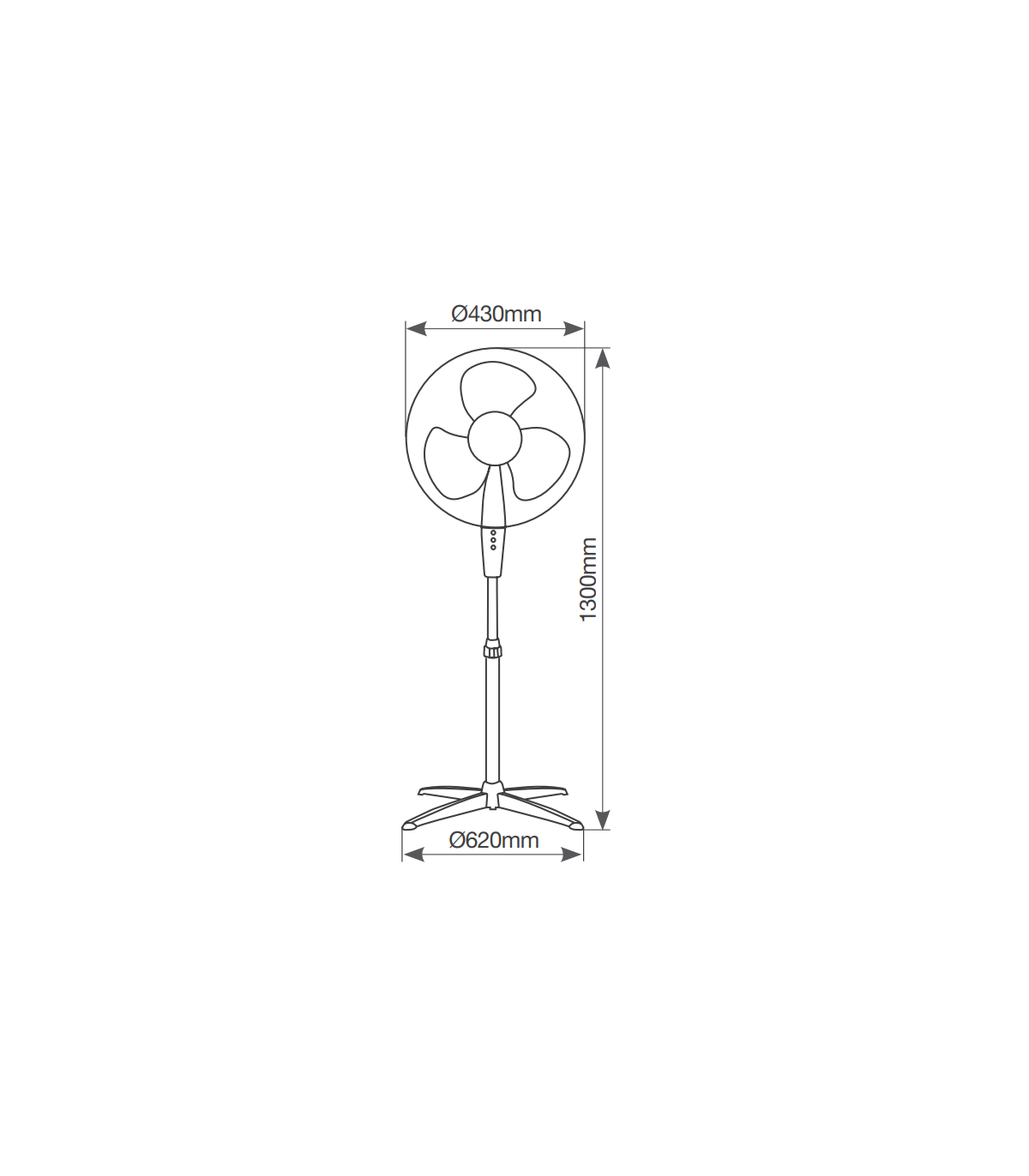 Ventilador de Pie con Mando Khela 45W 43cm Negro