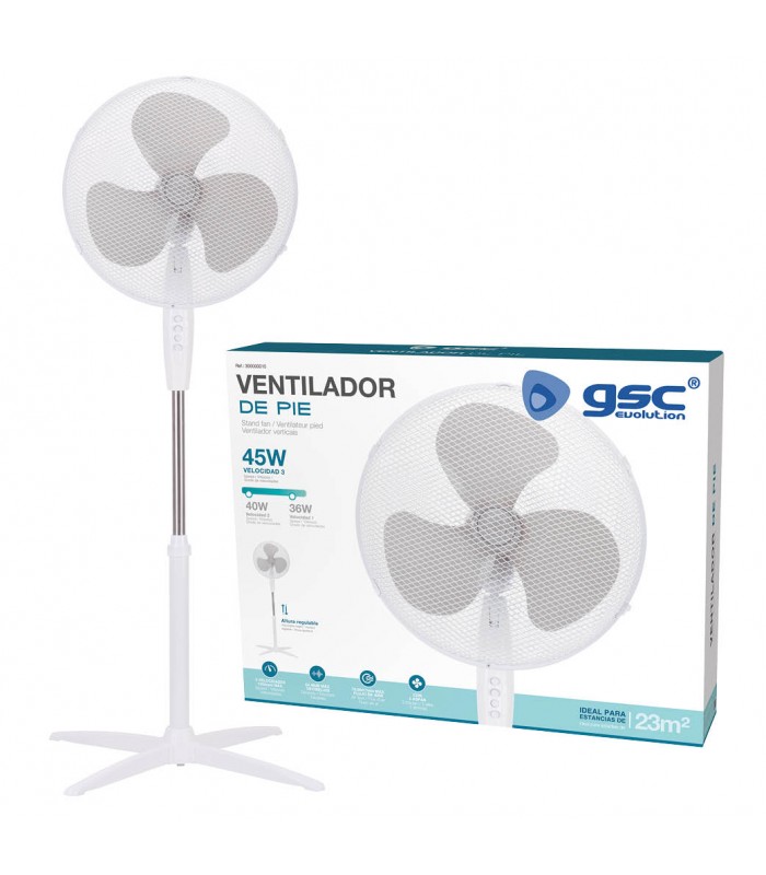 Ventilador de Pie Nametil 45W 43cm Blanco