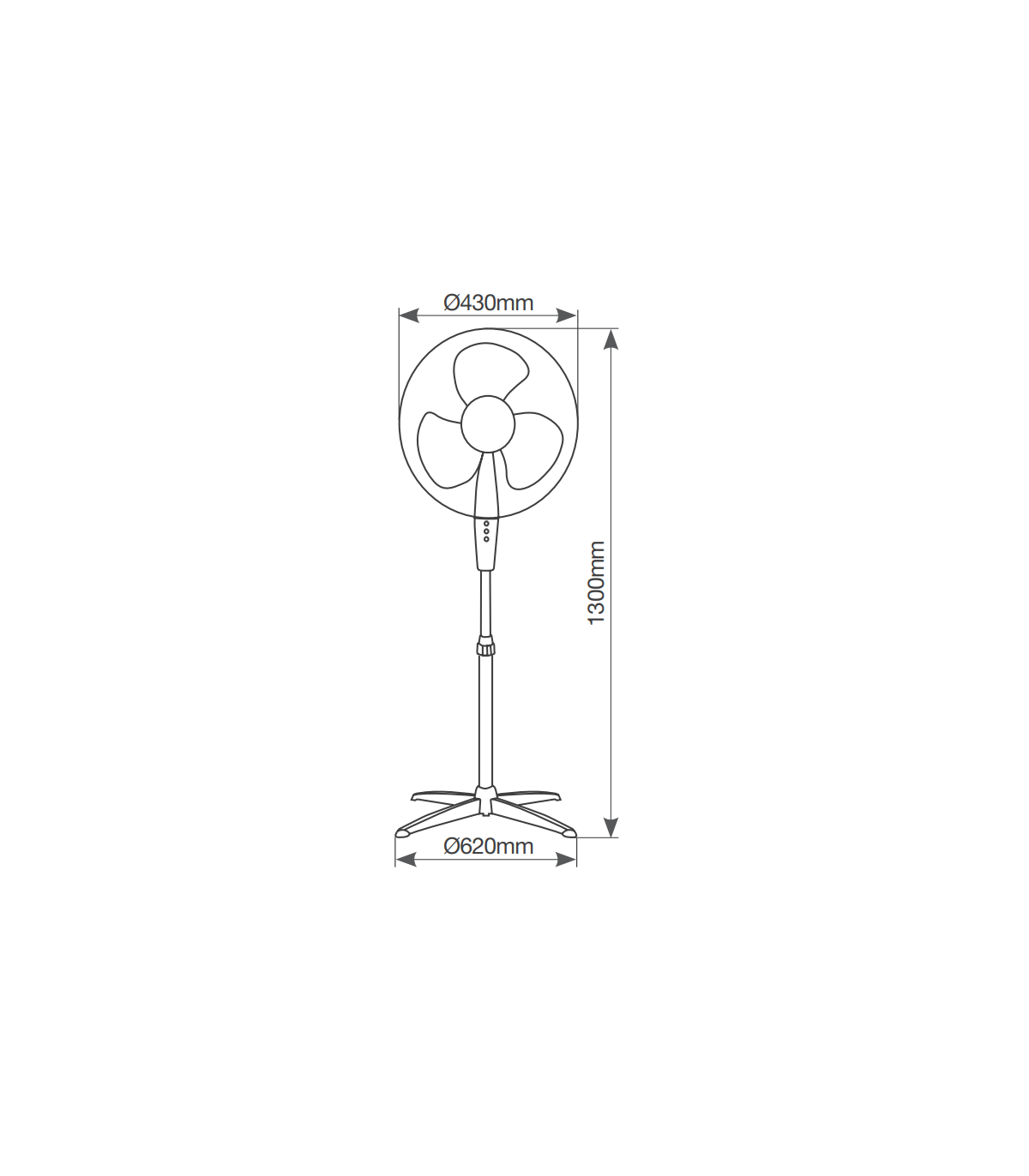 Ventilador de Pie Nametil 45W 43cm Negro