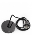 Pendel E27 Con Cable Negro 1.5m 3 x 0,75  Negro Rosetón Negro