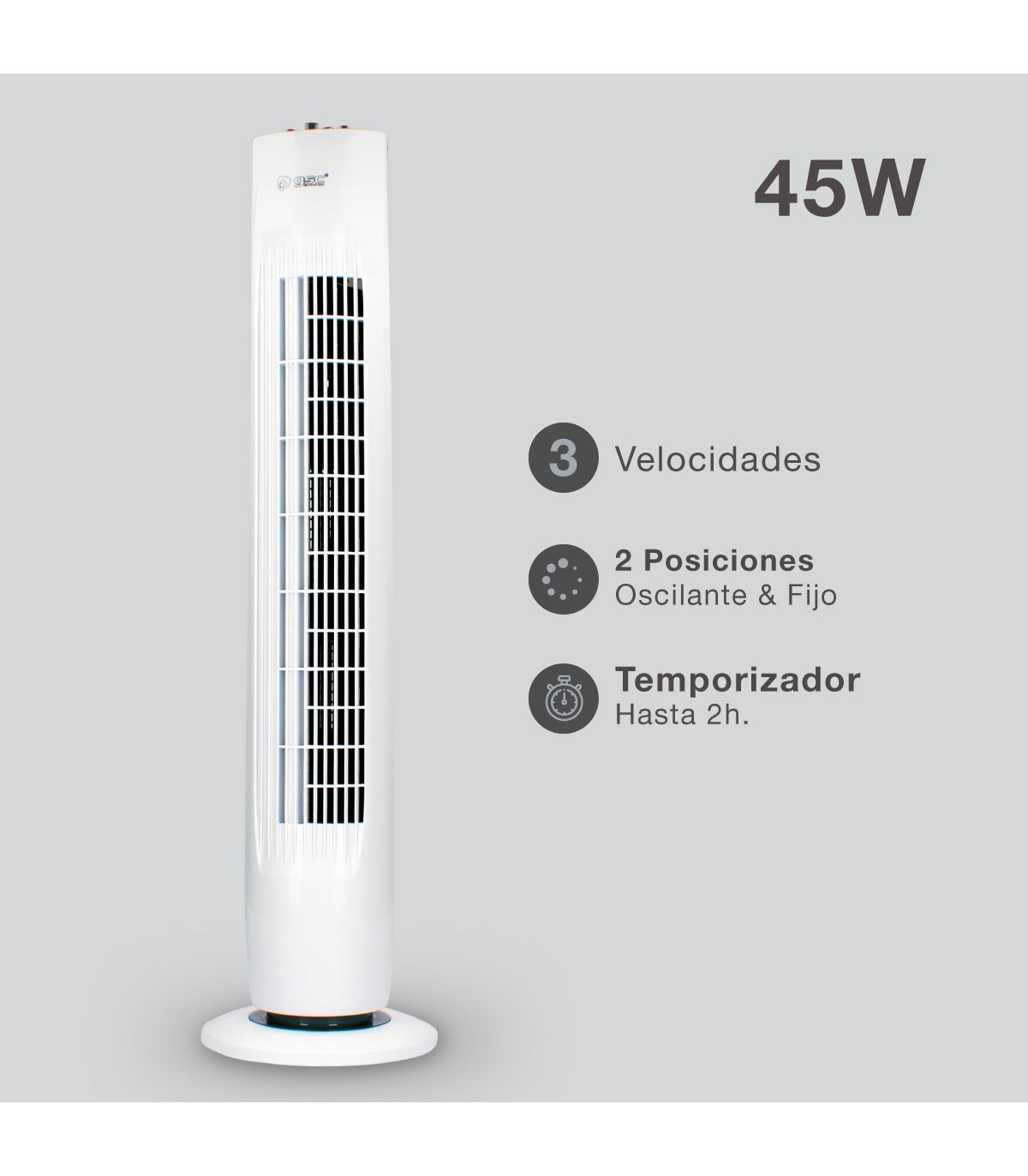 Ventilador de Torre Pagoli 45W Blanco