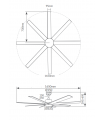 Ventilador De Techo Diongo Blanco DC Sin Luz 8 Aspas 165D