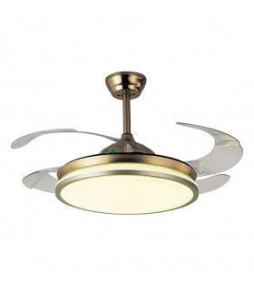 Ventilador Dune DC 72W 6480Lm 4 Aspas Cuero CCT