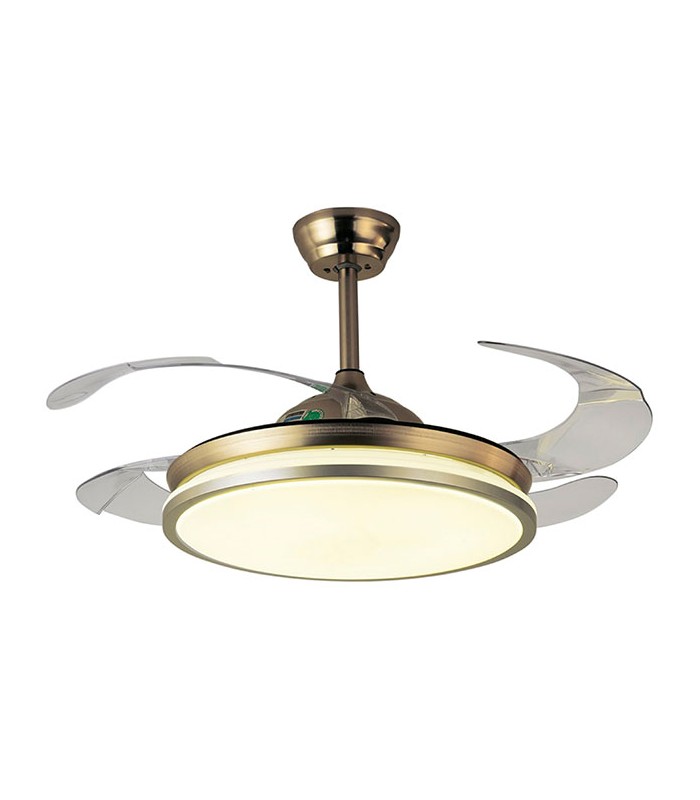 Ventilador Dune DC 72W 6480Lm 4 Aspas Cuero CCT