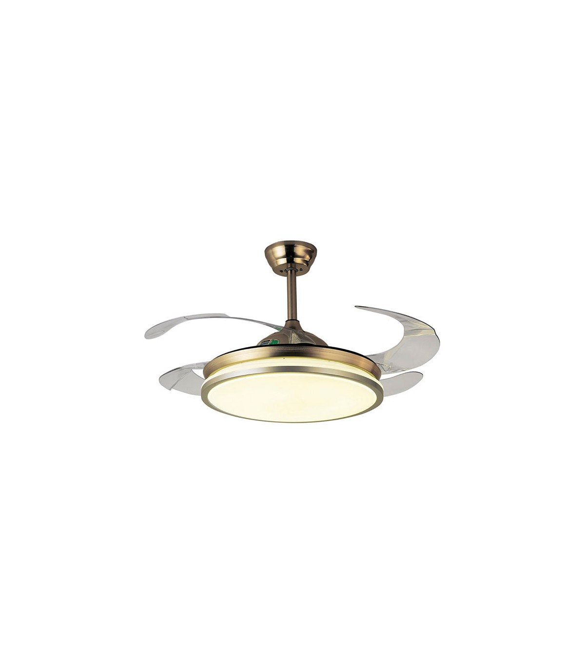 Ventilador Dune DC 72W 6480Lm 4 Aspas Cuero CCT