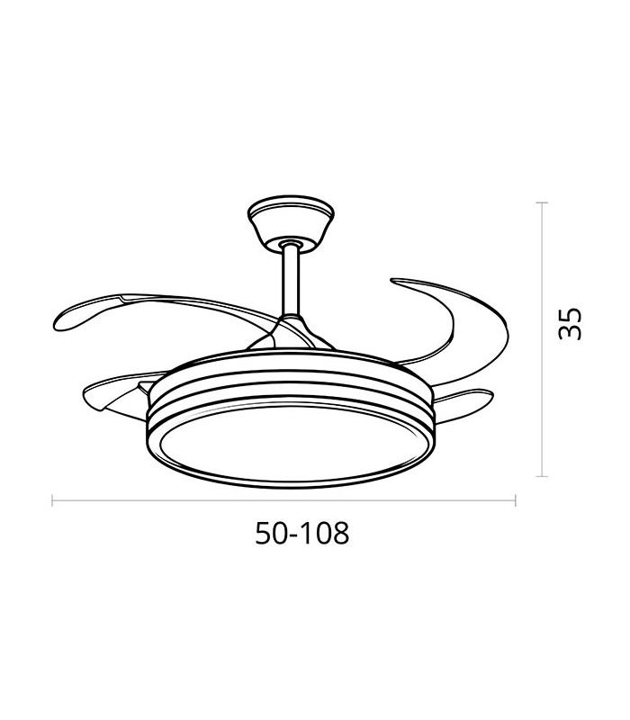 Ventilador Dune DC 72W 6480Lm 4 Aspas Cuero CCT