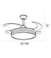 Ventilador Dune DC 72W 6480Lm 4 Aspas Cuero CCT