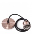 Pendel E27 Con Cable Negro 1.5m 3 x 0,75  Bronce Rosetón Bronce