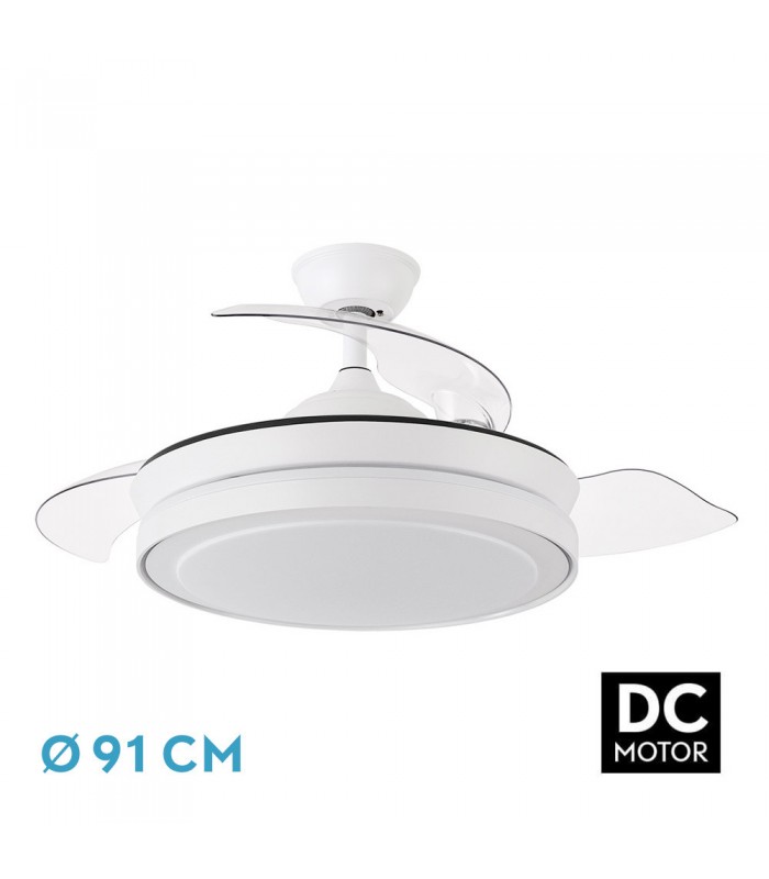 Ventilador Esparta XS DC 59W 6980Lm 3 Aspas Blanco CCT