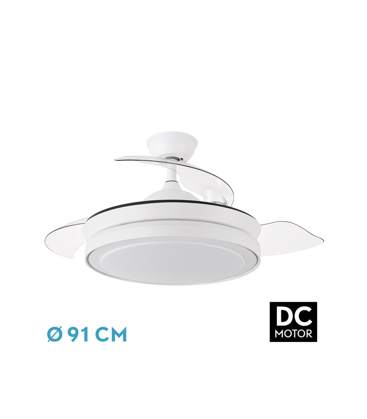 Ventilador Esparta XS DC 59W 6980Lm 3 Aspas Blanco CCT