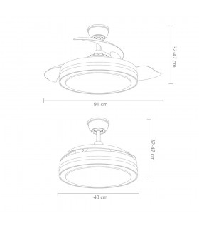 Ventilador Esparta XS DC 59W 6980Lm 3 Aspas Blanco CCT