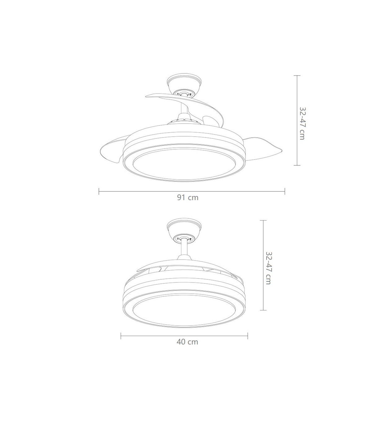 Ventilador Esparta XS DC 59W 6980Lm 3 Aspas Blanco CCT
