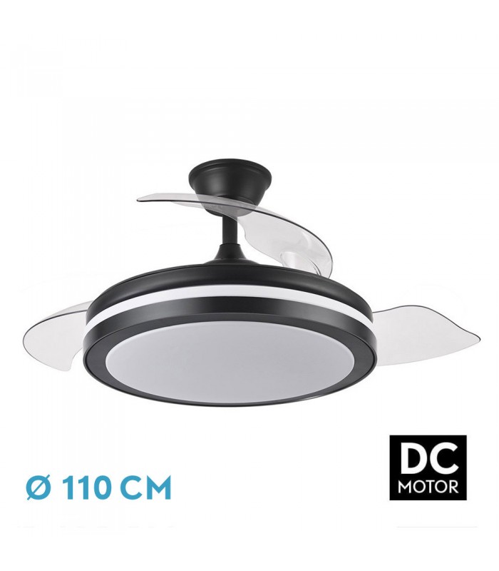 Ventilador Esparta DC 59W 6980Lm 3 Aspas Negro CCT