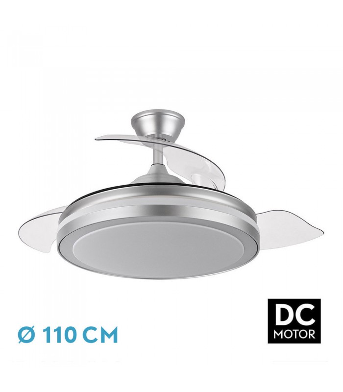 Ventilador Esparta DC 59W 6980Lm 3 Aspas Plata CCT