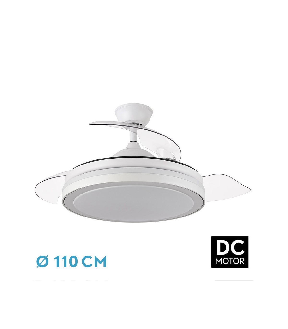 Ventilador Esparta DC 59W 6980Lm 3 Aspas Blanco CCT