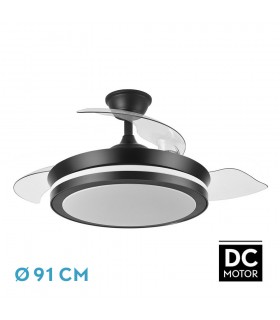 Ventilador Esparta XS DC 59W 6980Lm 3 Aspas Negro CCT