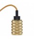 Pendel 2M - Cable Dorado - Portalámparas E27 Dorado - Rosetón Negro