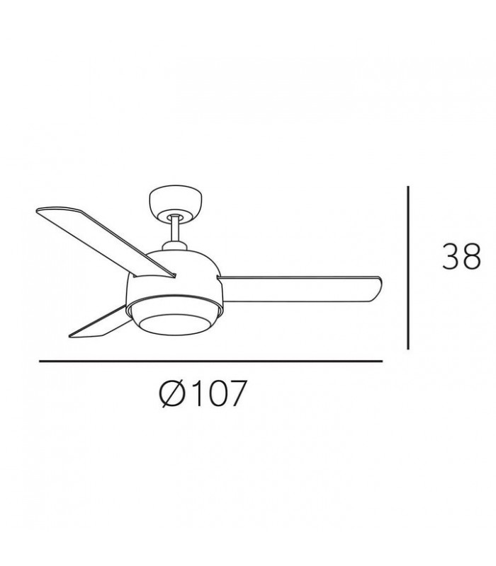 Ventilador Europa AC 24W 2950Lm 3 Aspas CCT