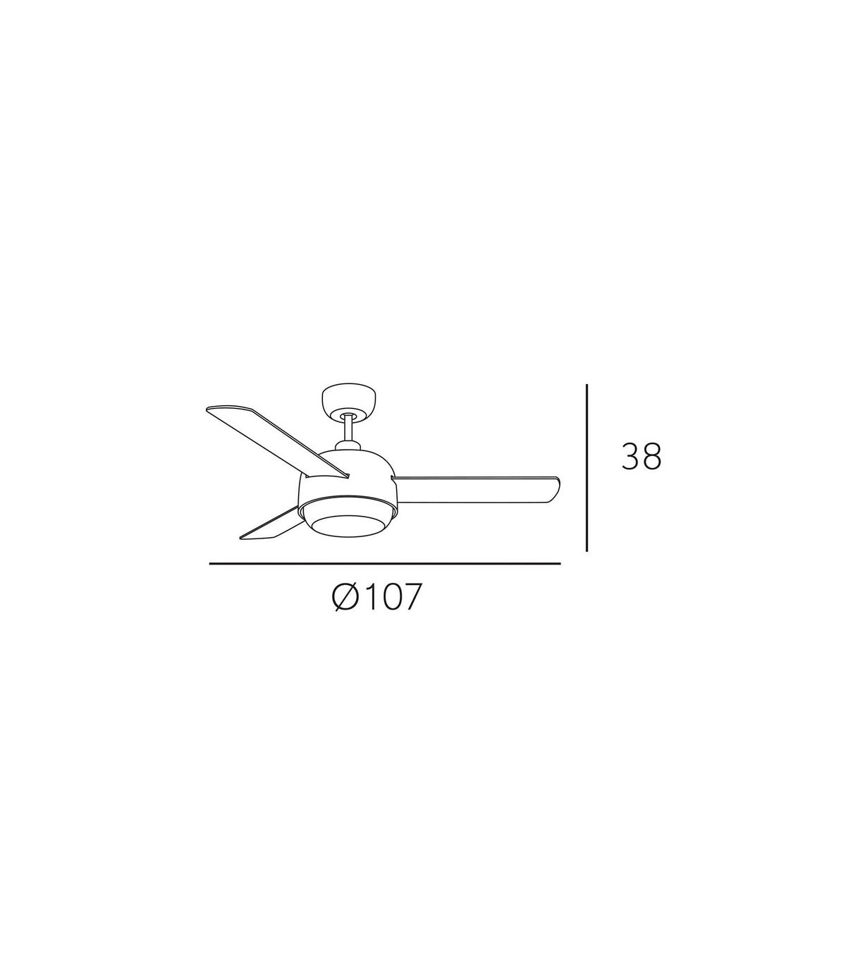 Ventilador Europa AC 24W 2950Lm 3 Aspas CCT
