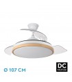 Ventilador Evros DC 59W 6980Lm 3 Aspas Blanco/Haya CCT
