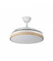 Ventilador Evros DC 59W 6980Lm 3 Aspas Blanco/Haya CCT