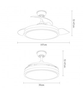 Ventilador Evros DC 59W 6980Lm 3 Aspas Blanco/Haya CCT