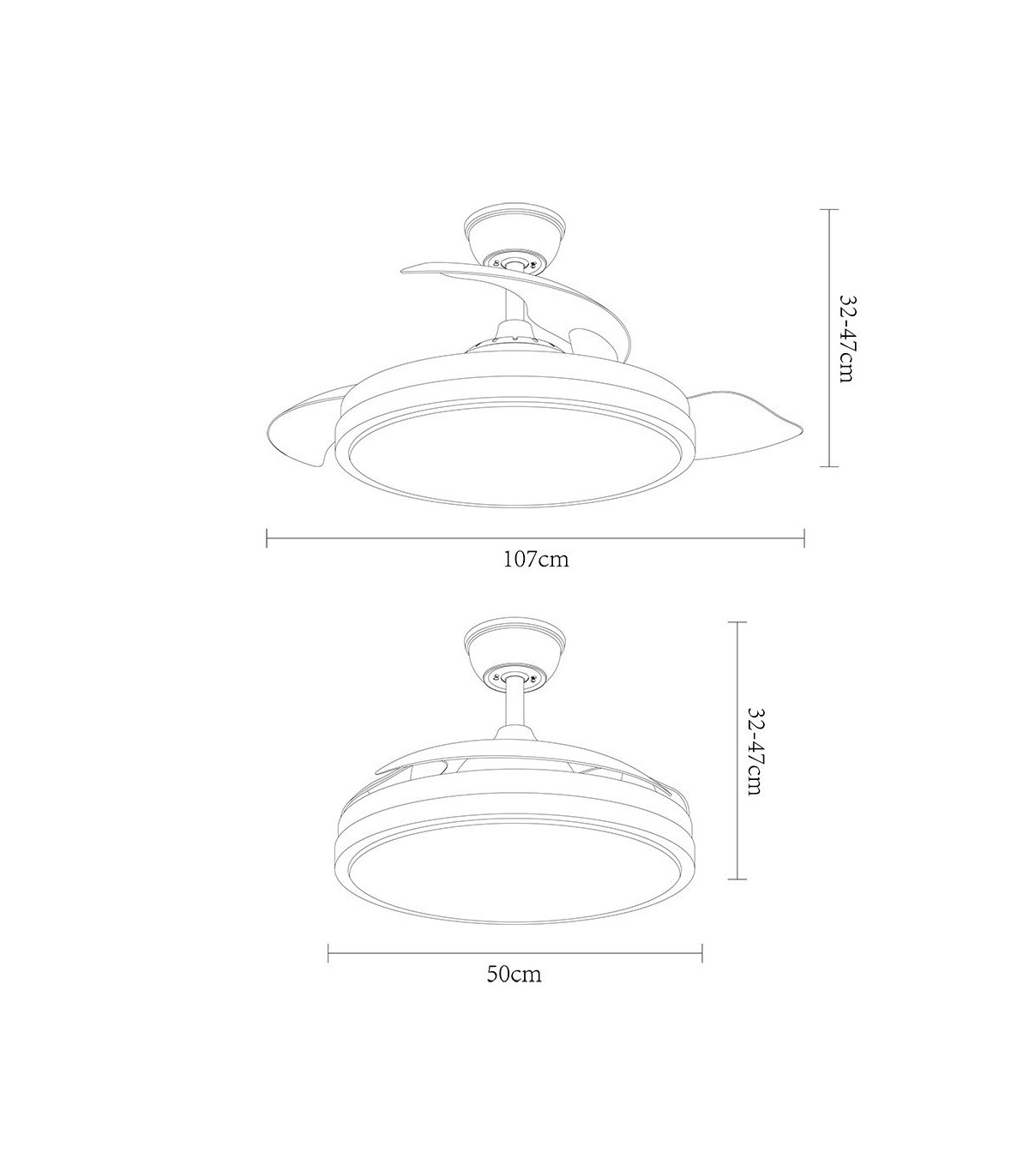Ventilador Evros DC 59W 6980Lm 3 Aspas Blanco/Haya CCT
