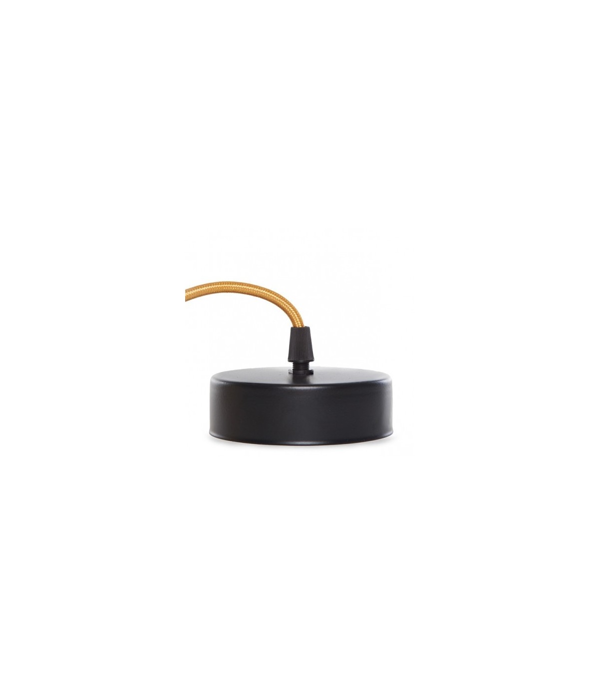 Pendel 2M - Cable Dorado - Portalámparas E27 Dorado - Rosetón Negro