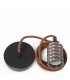 Pendel 2M - Cable Marrón - Portalámparas E27 Marrón - Rosetón Negro