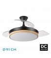 Ventilador Evros XS DC 59W 6980Lm 3 Aspas Negro/Haya CCT