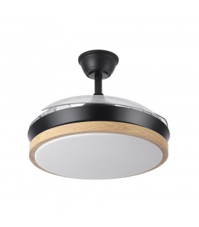 Ventilador Evros XS DC 59W 6980Lm 3 Aspas Negro/Haya CCT