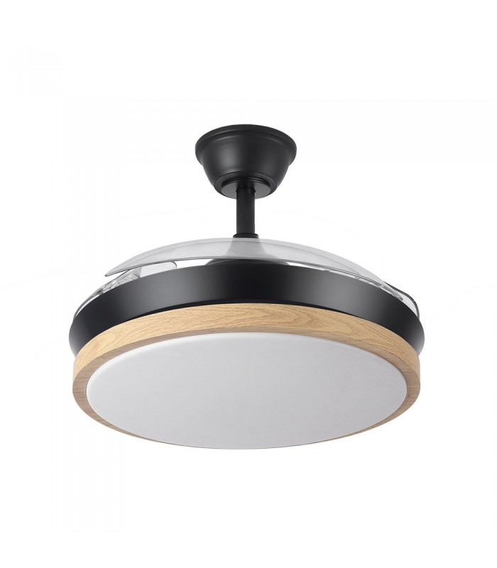 Ventilador Evros XS DC 59W 6980Lm 3 Aspas Negro/Haya CCT