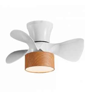 Ventilador Fly APP DC 20W 2400Lm 3 Aspas Blanco/Haya CCT