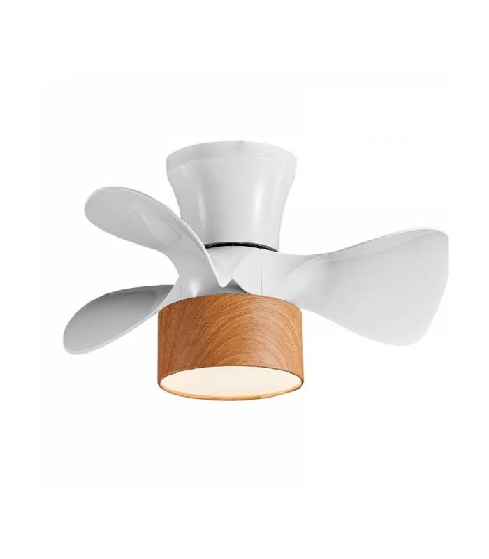Ventilador Fly APP DC 20W 2400Lm 3 Aspas Blanco/Haya CCT