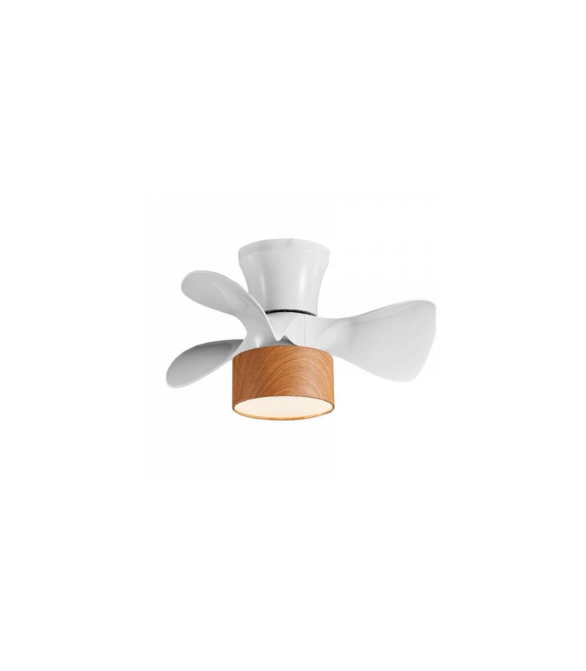 Ventilador Fly APP DC 20W 2400Lm 3 Aspas Blanco/Haya CCT