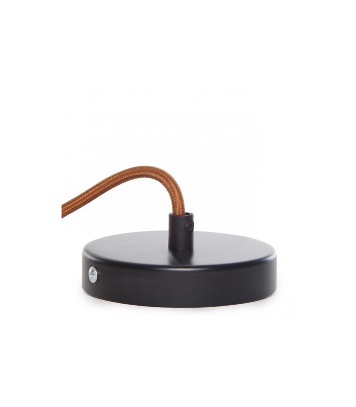 Pendel 2M - Cable Marrón - Portalámparas E27 Marrón - Rosetón Negro