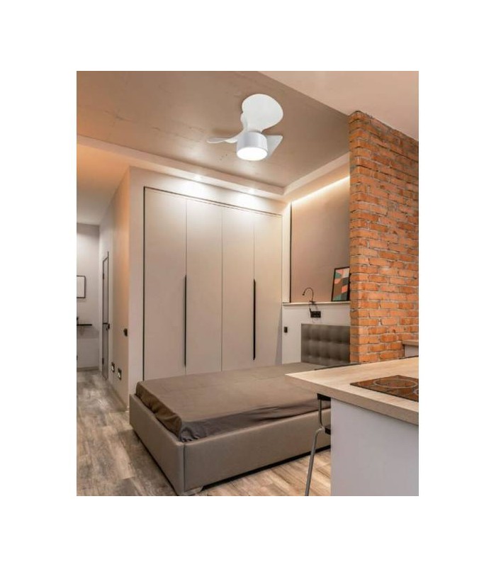 Ventilador Fly APP DC 20W 2400Lm 3 Aspas Blanco CCT