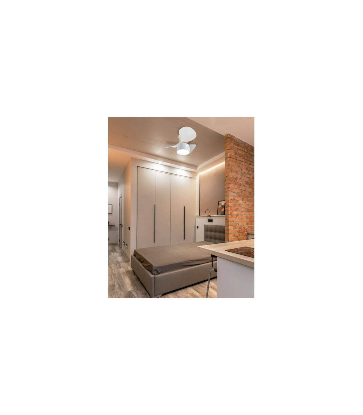 Ventilador Fly APP DC 20W 2400Lm 3 Aspas Blanco CCT